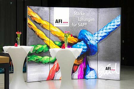 News prelude event series AFI Time4Solutions illuminated exhibition wall